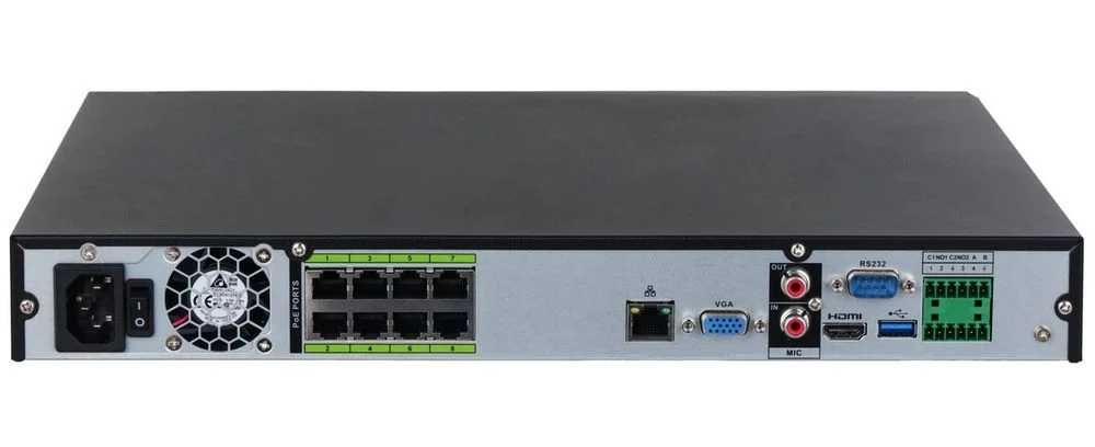 NVR nou Dahua 8 Porturi POE 32MP 4K model DHI-NVR5208-8P-EI 2xSATA WizSense Facial Recognition Ai