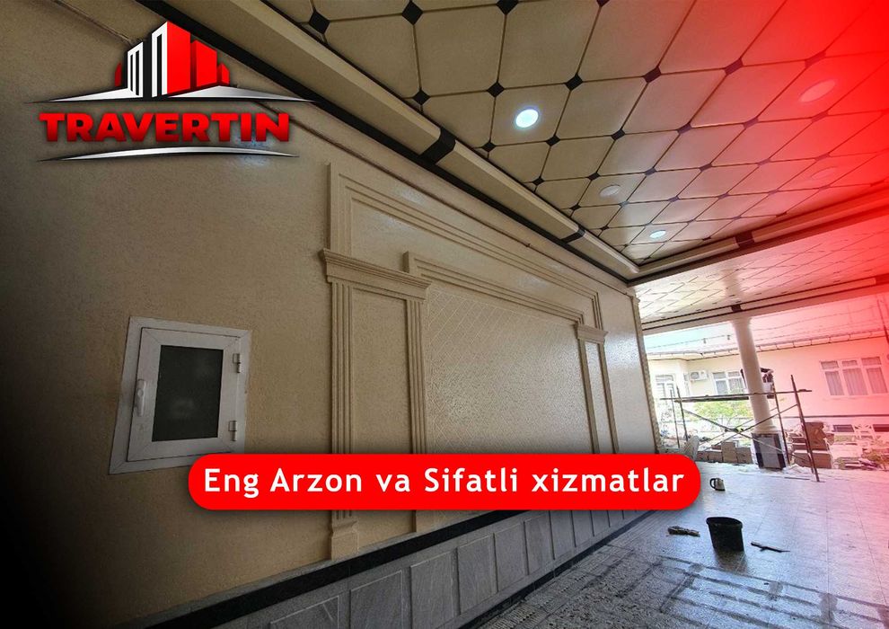 Travertin tosh|narxi|lak|fasad|ustalari|Marmareno|Kartamero|Atachento