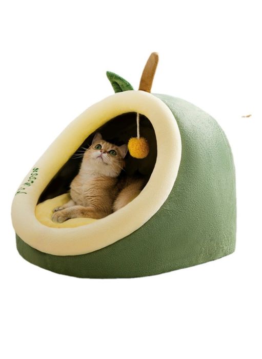 Уютный домик для кошки в виде авокадо