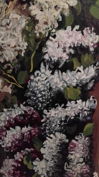 Pictura vintege 100/45cm,Liliac inflorit