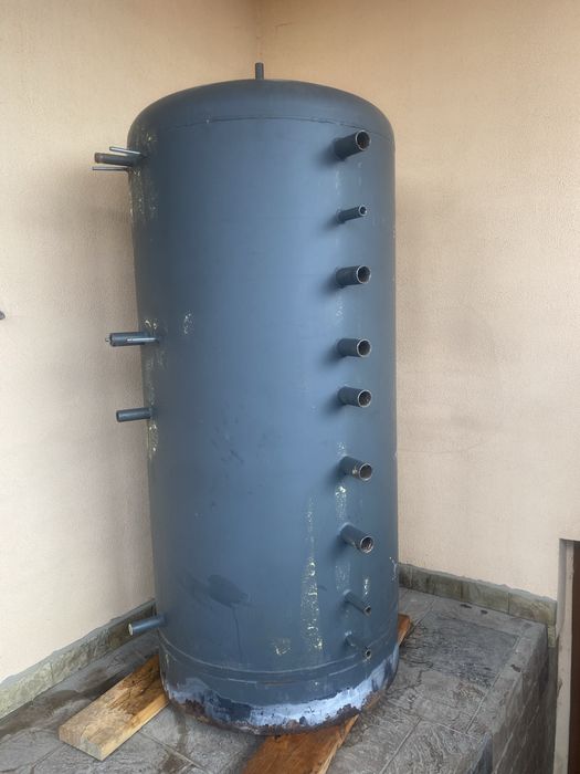 Puffer 1000 litri din otel cu izolatie,cu 2 schimbatoare de caldura