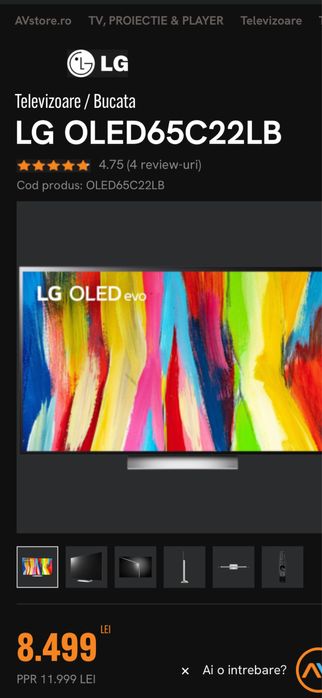 Lg Oled Model nr : Oled65c22lb 164 cm