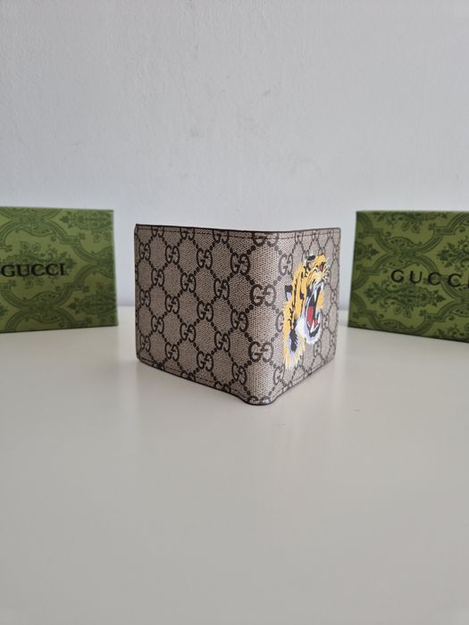 Portofel Gucci Tiger Negru/Apricot + Cutie.