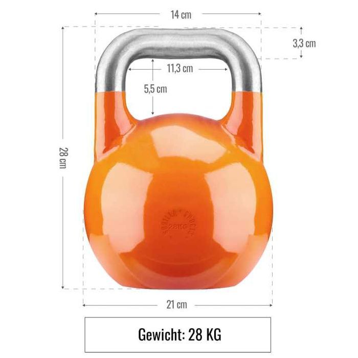 Kettlebell de Competiție - 28 KG, Portocaliu