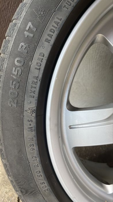 Jante + Cauciucuri Iarna Continental 205/50 R17 93H pentru Audi A4 B8