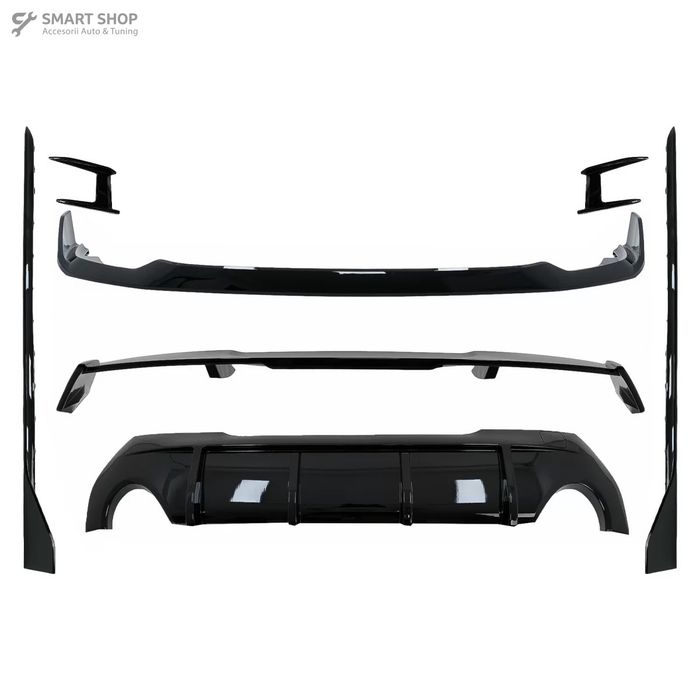Pachet Exterior Complet Aero compatibil cu BMW Seria 1 F40 (2019+) M Sport Design Negru Lucios