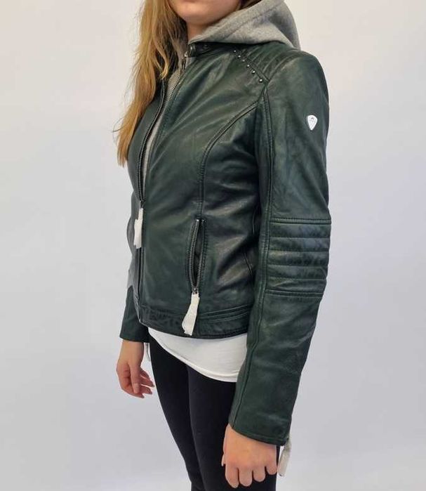 Geaca de Piele naturala Alpenblitz cu gluga detasabila - de dama