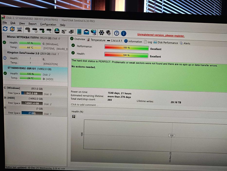 Твърд диск 16TB HDD Seagate SkyHawk Surveillance