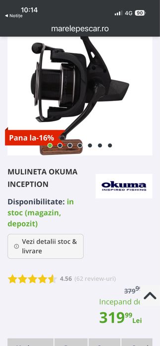 2 bucăți Mulineta Okuma INCEPTION 6000
