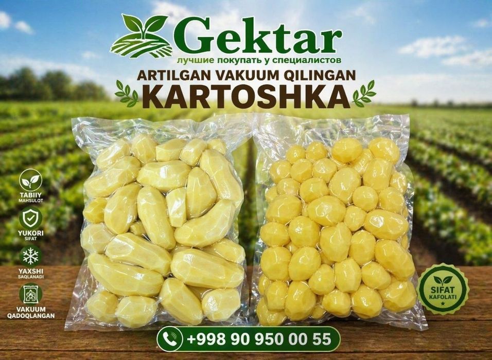 “Toza artilgan, qadoqlangan sof kartoshka va piyoz.”