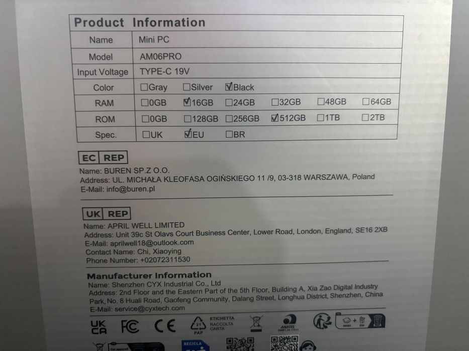 MiniPC NipoGI AMD Ryzen 7 7730 16GB RAM
