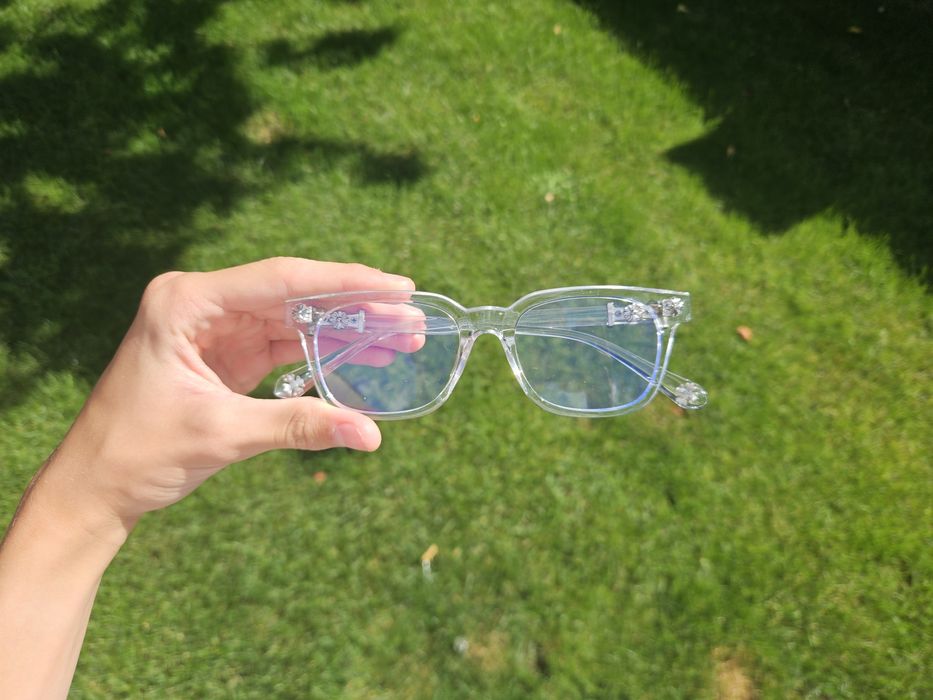 Ochelari chrome hearts albi/transparenți comfortabili calitate premium