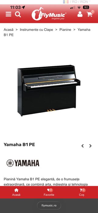 Pianina YAMAHA b1 PE, pianina piano black