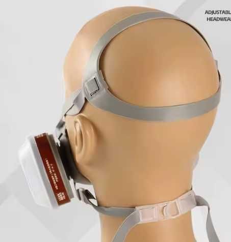 Строителна респираторна противопрахова маска с очила и филтри