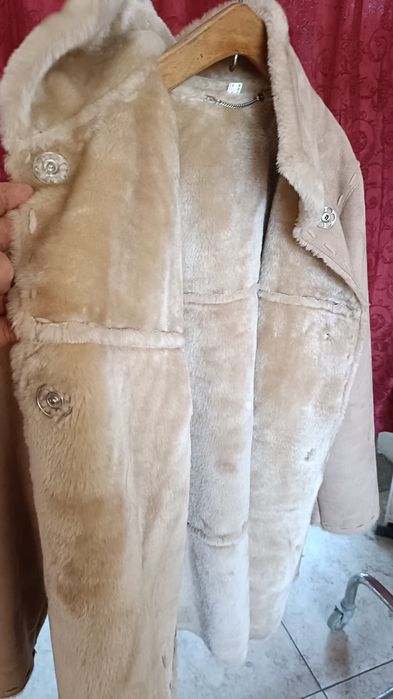 Haina de piele cu blană