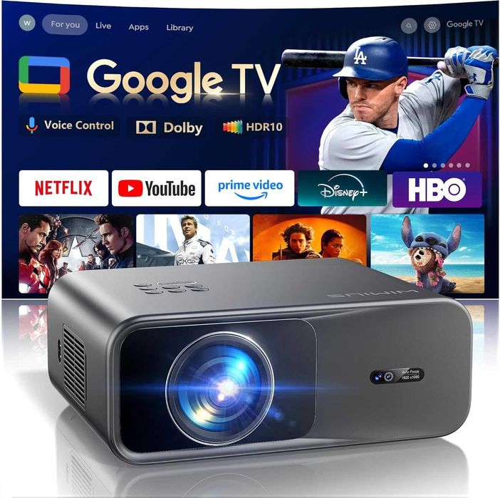 Videoproiector Wimius G1, 1000 ANSI Lumeni, Google TVi Netflix/Disney+