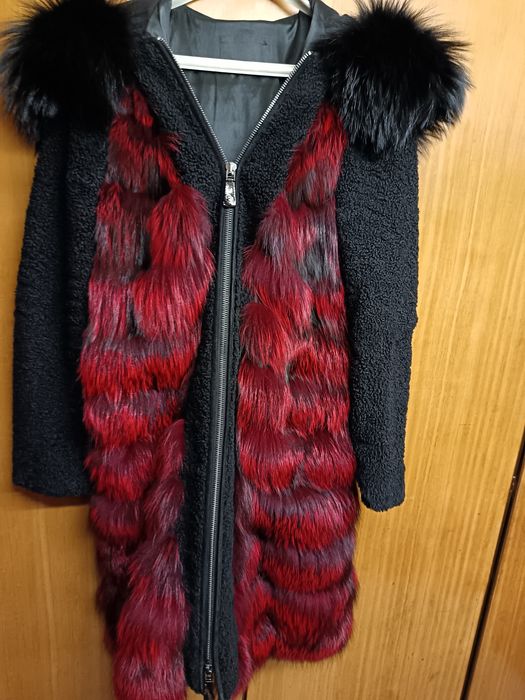 Палто от лисица естествен косъм