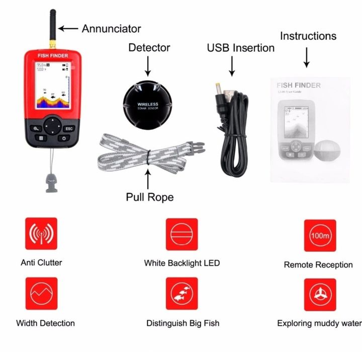 Сонар за риболов Безжичен сонар Сонар за риболов Ехолот fish finder