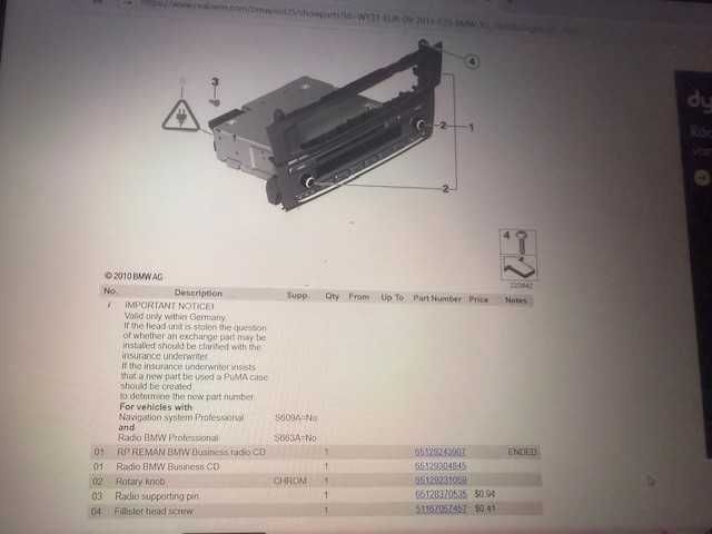 Vand Business Radio CD BMW (cu calculator)
