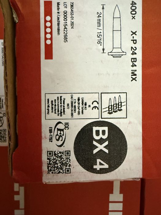 Hilti BX4 Пирони за бетон