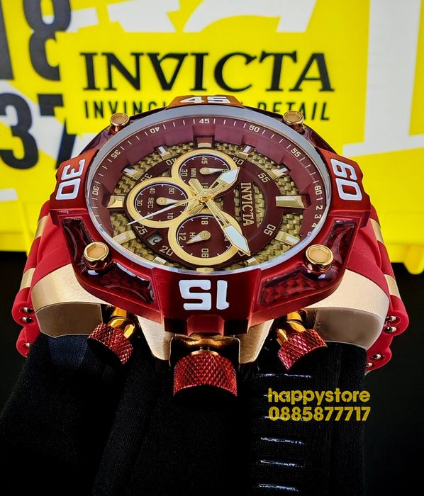 INVICTA Pro Diver Rush Red/Gold 52 mm, Инвикта нов ръчен часовник
