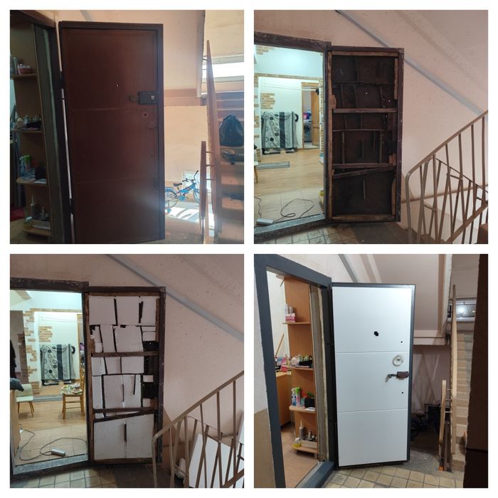 Реставрация железный дверей обшивка из МДФ