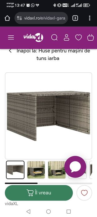 Garaj mașină tuns iarba