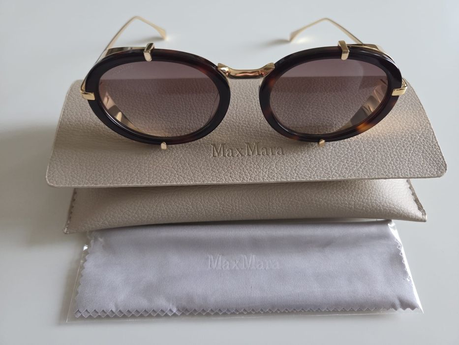 Ochelari de soare model Max Mara cu toc de piele inclus