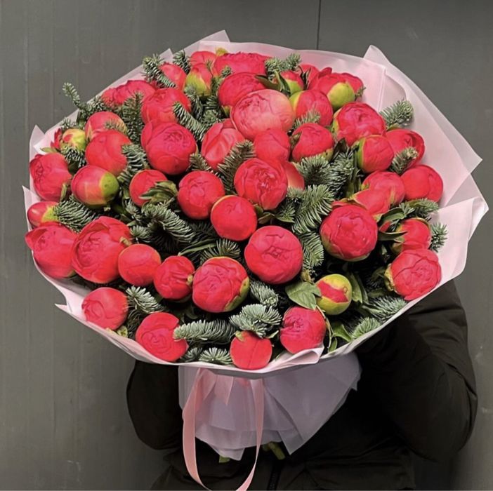 Пионы, розы голландские сорта