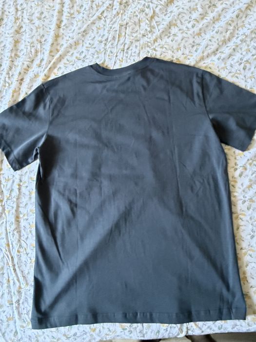 Tricou bleumarin Loro Piana, cu eticheta, masura M, bumbac 100%, logo scris brodat