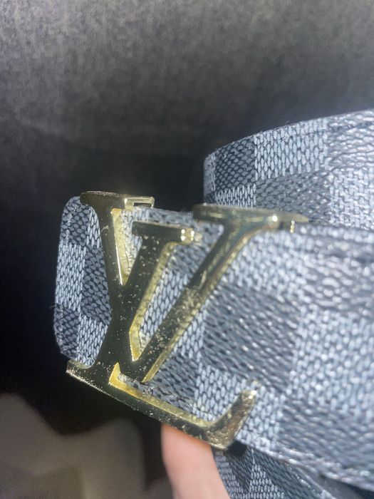 Curea Louis Vuitton neagra XL aur