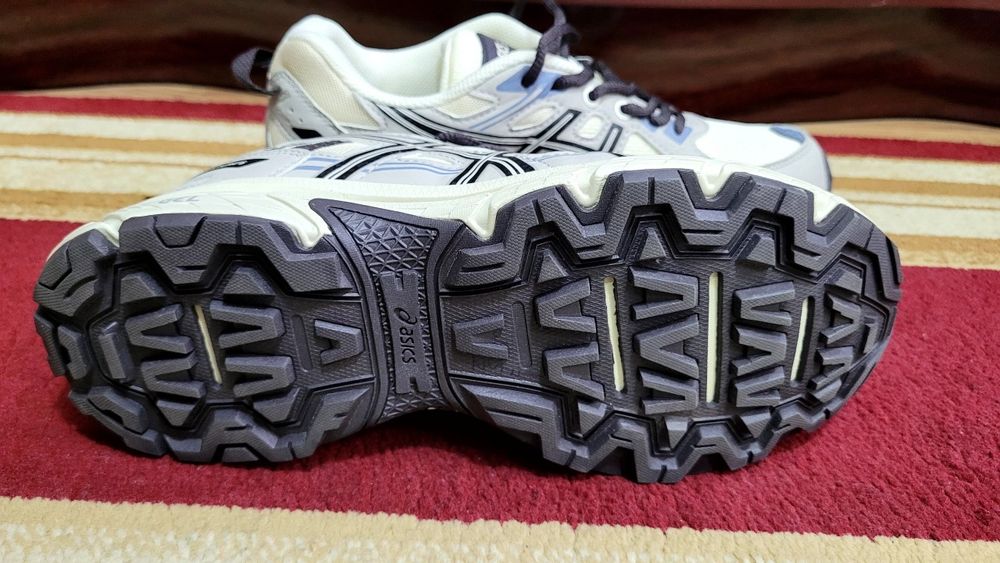 Кроссовки Asics Gel-Venture 6 светло-серого цвета с белыми сетчатыми в