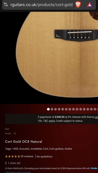 Chitara All-solid Electro Acustica Cort Gold OC8 Lemn masiv Premium Bolivian Rosewood Pau-Ferro