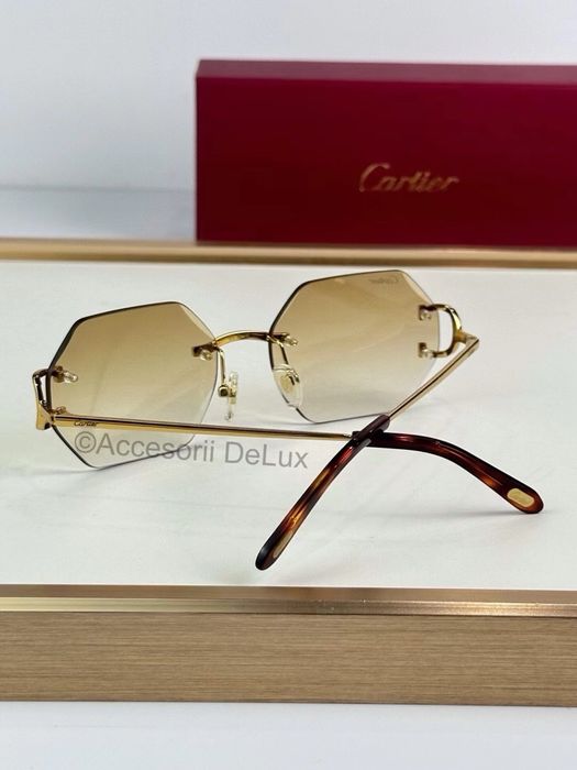 Ochelari de Soare Cartier Premiere  CT0118S Noi Full Box  Gold