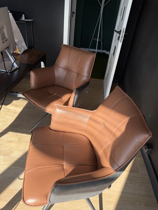 set 2 scaune rotativ de peiele novel