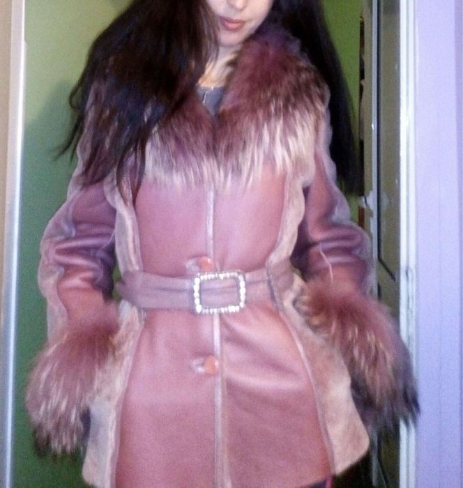 Палто естествена кожа лисица