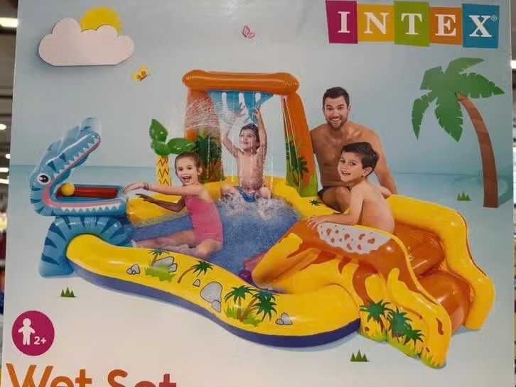 Детски надуваем аквапарк 5 в 1 с пързалка, басейн, фонтан и воден баскетбол