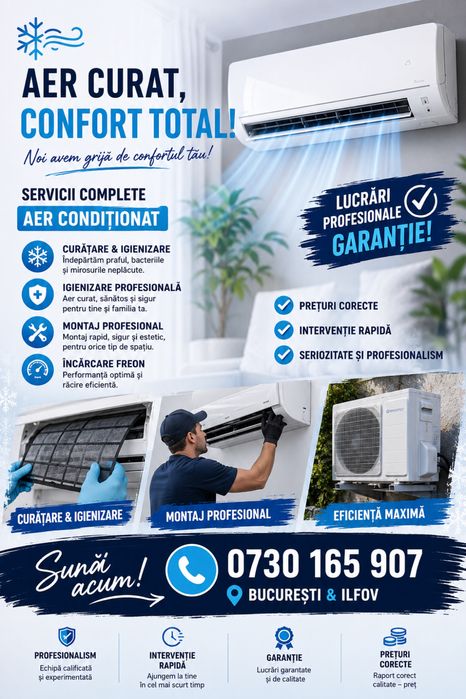 Igienizare & curatare& monaj aer conditioant&incarcare freon