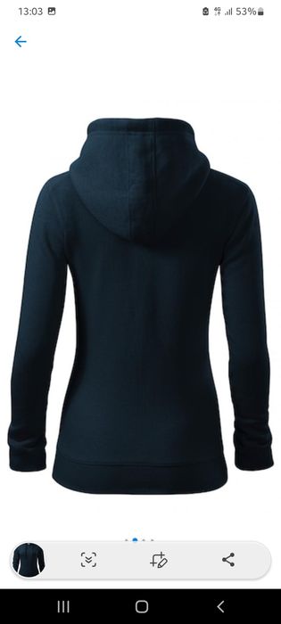 Hanorac pentru dama Trendy Zipper, albastru marin, marime M