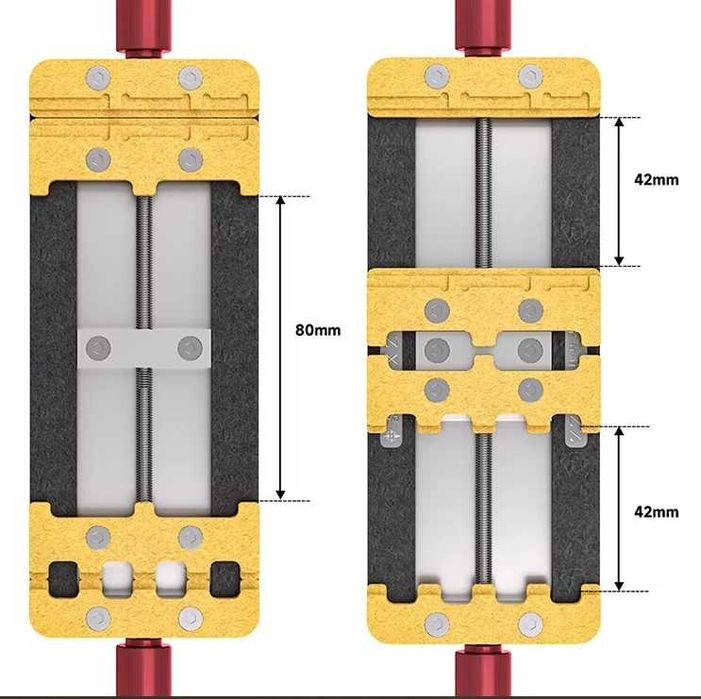 Стойка държач менгеме за платка и чипове при запояване и ремонт
