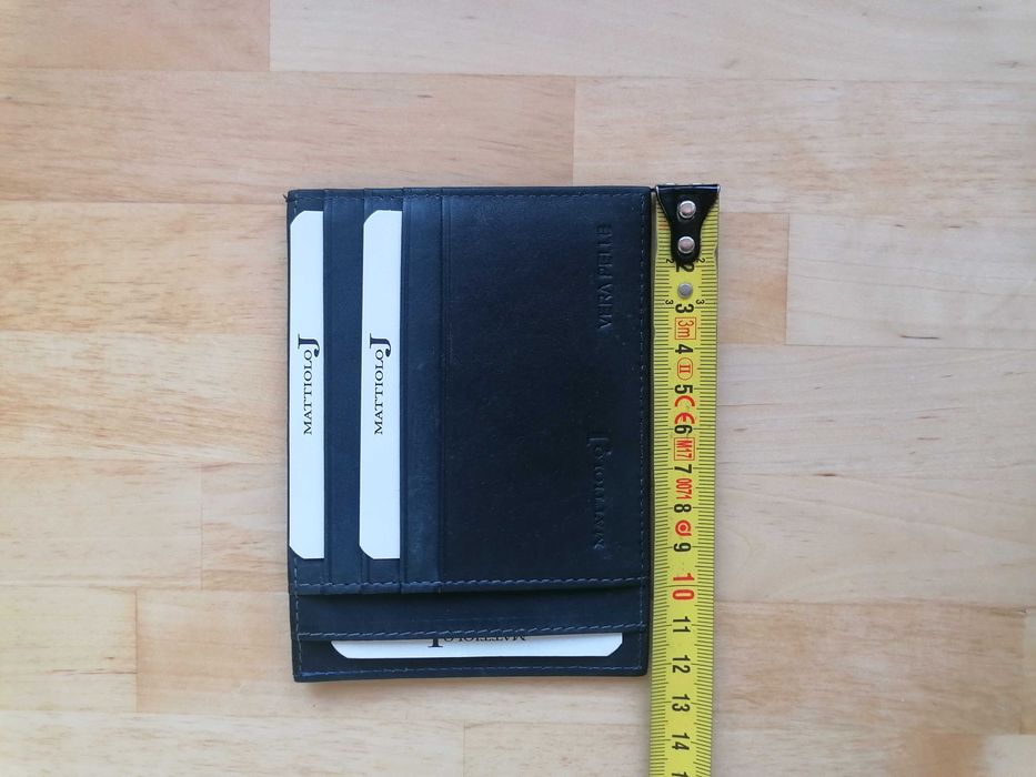MATIOLO Portofel / Portcard Mattiolo - italy din piele naturală gri – Slim Wallet pentru bărbați