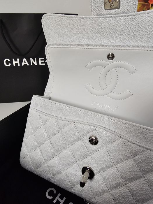 Geanta Chanel 23cm clasic, alb