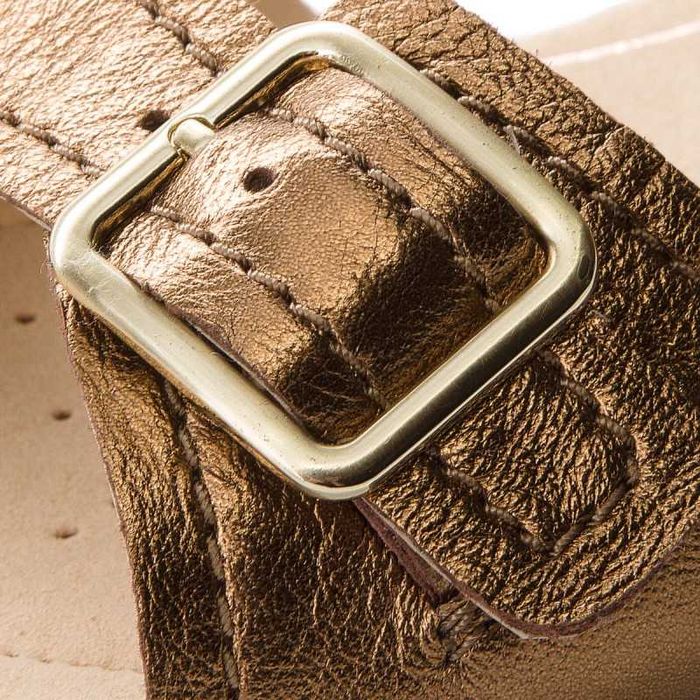 %ПРОМО% CLARKS № 37 & 39 – Дамски сандали от ест кожа BRONZE METALLIC"