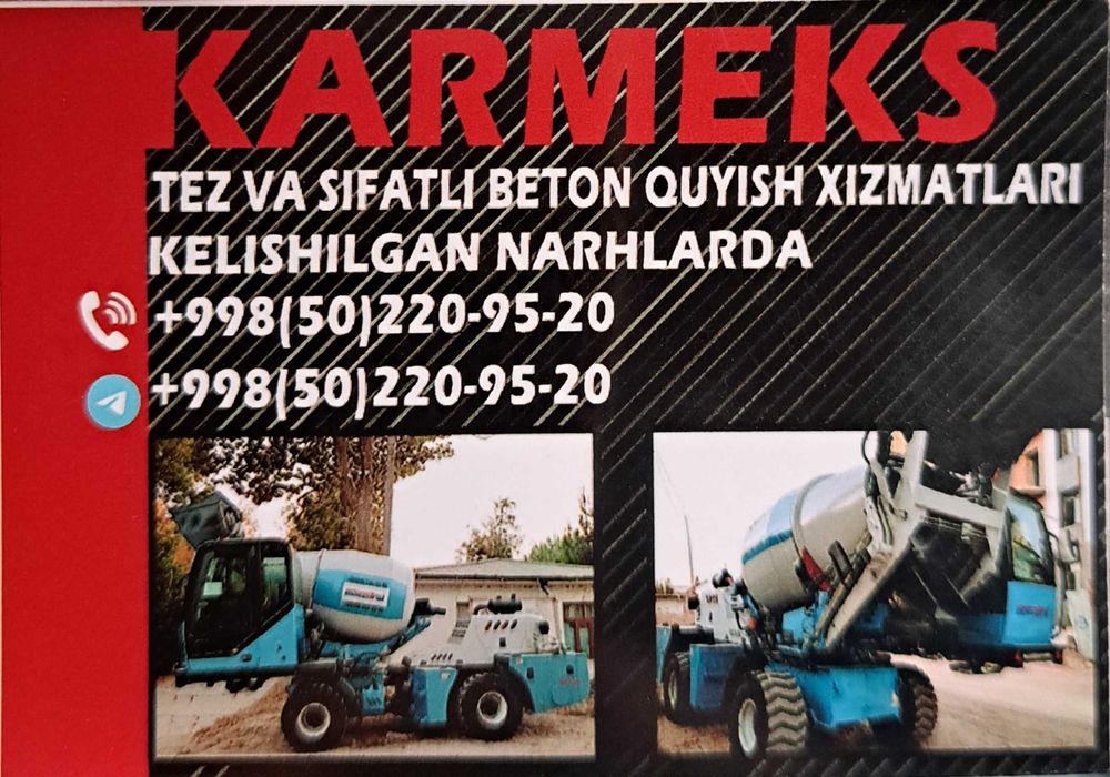 Karmeksda beton quyish
