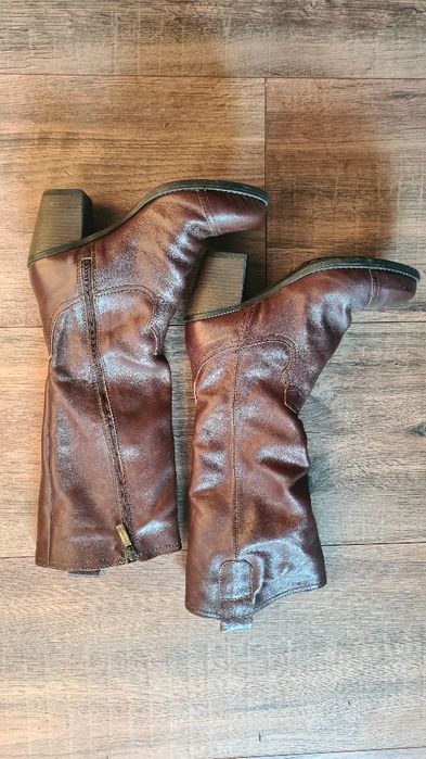 Cizme din piele naturala, imblanite