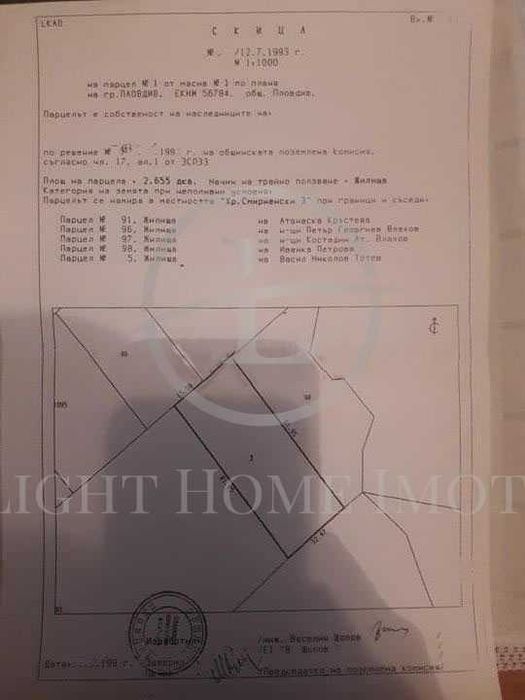 Продава се Парцел в Пловдив, Христо Смирненски - 2655 кв.м за 286 €/кв.м - Снимка #2