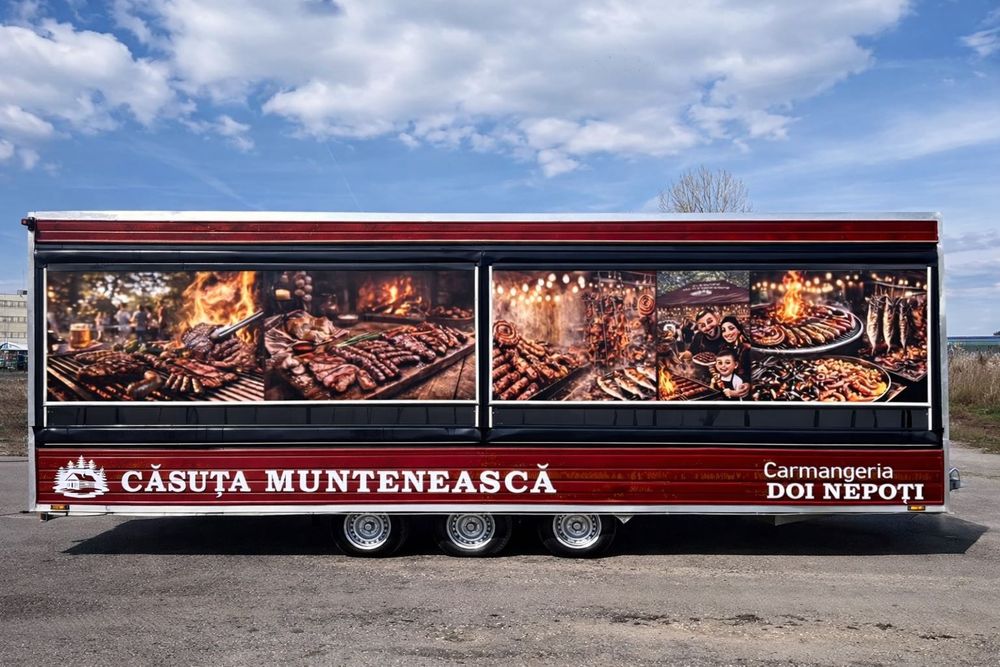 Rulote Comerciale Premium Fast Food Truck Complet Echipate, 6m, Personalizabile, In Stoc Si La Comanda