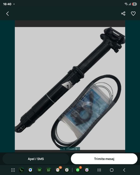 Dropper XLC Post 31.6x322mmIncl. Blaster remote lever
Cable routed in