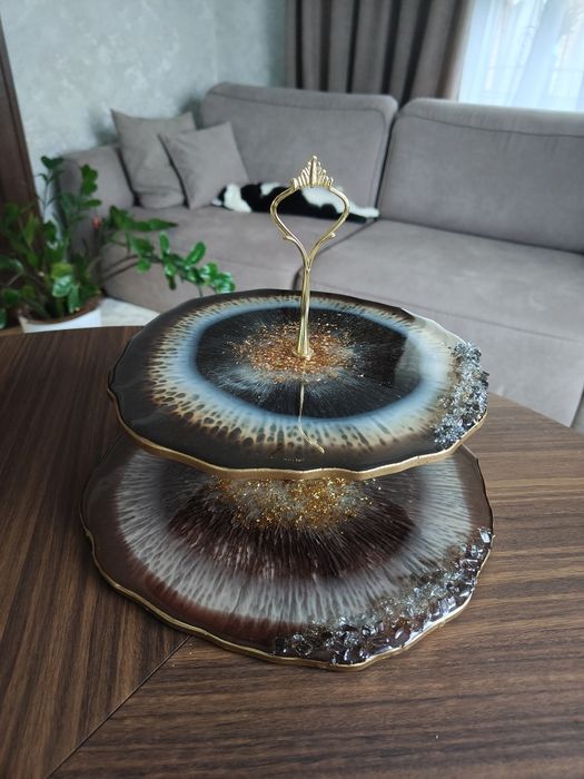 Этажерка из смолы, подарок, посуда