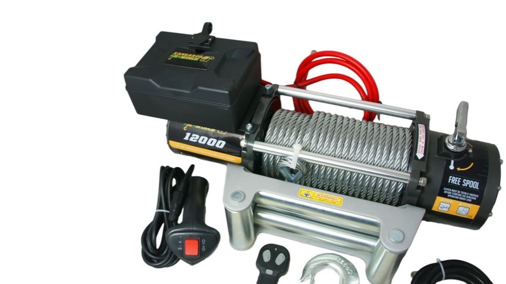 Troliu electric PowerWinch 12000 lb 5443 kg.  Platforma OffRoad